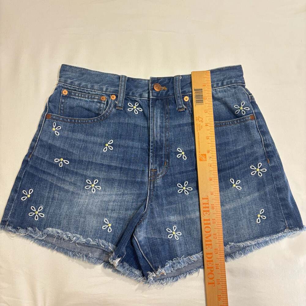 Madewell The Perfect Jean Short Daisy Embroidered Denim Shorts Size 27 - Picture 4 of 5